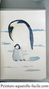Des Manchots A L Aquarelle Rapides A Realiser En 2020 Peinture Aquarelle Aquarelle Aquarelle Facile