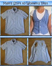 Diy Turn A Mens Shirt Into A Women S Vest Diy Clothes Refashion Mens Shirt Refashion Upcycle Clothes