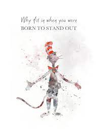 The Cat In The Hat Quote Art Print Dr Seuss Nursery Gift Wall Art Home Decor Inspirational Quotes Gi Cat In The Hat Quotes Art Prints Quotes Hat Quotes
