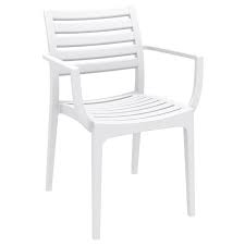 Compamia Artemis Outdoor Dining Arm Chair White Isp011 Whi Outdoor Dining Chairs Dining Arm Chair Stacking Dining Chair