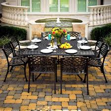Heritage 9 Piece Cast Aluminum Patio Dining Set With 64 Inch Square Table By Lakeview Outdoor Designs Bbqguys Patio Patio Dining Set Aluminum Patio