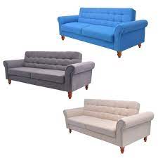 Vidaxl Schlafsofa Stoff Bettsofa Sofa Couch Schlafcouch Sofabett Grau Blau Bettsofa Sofa Couch Sofa Bett