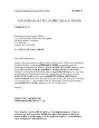 As states gradually reopen, hr leaders are working overtime to ensure that workplaces are safe for everyone. Sample Return To Work Letter From Employer To Employee Fill Online Printable Fillable Blank Pdffiller