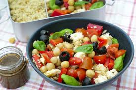 Italienischer Couscous Salat Mit Kichererbsen Meal Prep Rezept Rezept Couscous Salat Couscous Rezepte