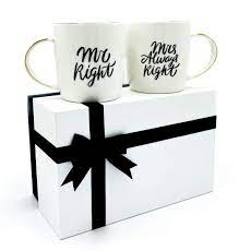 If your friends have just walked down the aisle, this coloring book can serve as a funny and relatable testament to married life. Gifffted Mr Right And Mrs Always Right Funny Presents For Couple Gifts For Anniversary Her Engagement Couples Gift For Women Parents Christmas Gifts Valentines Day Coffee Mugs Cups Set Of 2 Buy Online