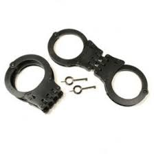 Leg irons belly chains transport restraints handcuff cases & holders handcuff keys: Tch Hinge Standard Handcuffs Black Finish