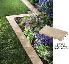 Snap Together Stone Look Garden Border Set Of 8 New Garden Borders Garden Border Edging Bamboo Garden