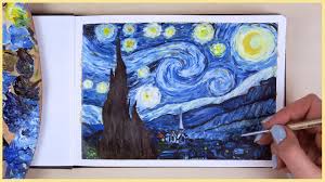 In today's audio podcast and slideshow i will take us on a journey to look into the history of the painting. How To Paint The Starry Night With Acrylic Paint Step By Step Art Journal Thursday Ep 24 Youtube