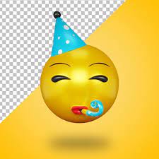 Party Emoji Face With Trumpet In 3d Style Emoji Party Happy Birthday Posters Happy Birthday Theme