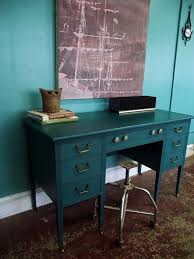 Vintage Ground Antique Deep Teal Desk Teal Furniture Teal Painted Furniture Teal Desk