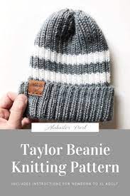 Knitting Pattern Taylor Beanie Ribbed Beanie Beginner Etsy Knitting Patterns Knitting Knitting Machine Patterns