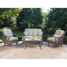You've earned the right to shop tax free and enjoy free shipping! Hanover Ventura 4 Piece Outdoor Wicker Patio Set With Pillows Mint Walmart Com Walmart Com