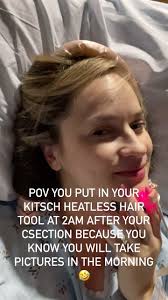 Hair will be done for hospital room pics ✔️✔️✔️ @mykitsch , ., ., ., ., .,  ., Mom humor, funny reel, hair care feel, mom reel, newborn reel, funny mom  reel