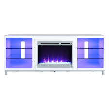 Led light kit included with remote and 16 changeable colors. Yorkshire Fireplace Tv Stand For Tvs Up To 70 Wide White Room Joy Target