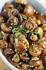 Roasted Mushrooms In A Browned Butter Garlic And Thyme Sauce Recipe Thanksgiving Food Sides Best Side Dishes Thanksgiving Recipes Side Dishes