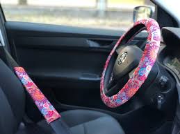 Floral set of car accessories Steering wheel cover Car | Etsy