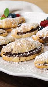 Nutella Stuffed Chocolate Chip Croissants Video Recipe Video Nutella Recipes Nutella Puff Pastry Recipes