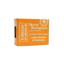 Savon A L Huile D Olive Bio Argile Blanche Et Calendula 100g L Atelier D Arthur