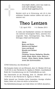Ausbildung, berufliche laufbahn und portfolio. Traueranzeigen Von Theo Lentzen Wirtrauern