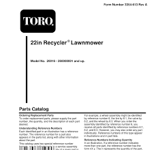 Lawn mower lawnmower model name / number: Toro 20016 User Manual Pdf Download Manualslib