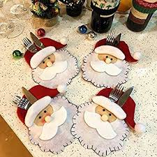 Amazon Com Fefehome Natal Jantar De Talheres Suporte Santa Decoracao Home Kitchen Felt Christmas Ornaments Felt Christmas Christmas Table Decorations