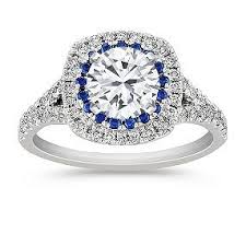 Diamond And Sapphire Engagement Ring With Pave Setting Engagement Jewelry Engagement Rings Sapphire Vintage Engagement Rings