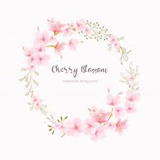Watercolor Floral Cherry Blossom Frame Vector Cherry Blossom Watercolor Cherry Blossom Art Floral Watercolor
