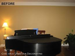 Next, remove cover hinges and screws from the piano and dismantle the petals. Chic On A Shoestring Decorating Grand Piano Living Room