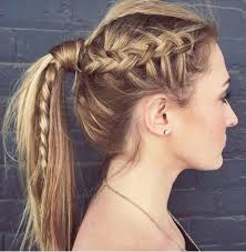 Fun Dutch Side Braid Ponytail Hair Styles Ash Blonde Ombre Hair Hair