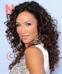 The black and brown combination looks great on top and brown at the end with soft curls. Sofia Milos Long Curly Dark Brunette Hairstyle