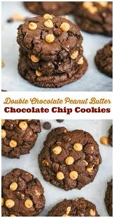 Double Chocolate Peanut Butter Chocolate Chip Cookies Recipe Peanut Butter Chocolate Chip Cookies Peanut Butter Chip Cookies Peanut Butter Chocolate Chip