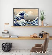 Classical Canvas Prints The Great Wave Off Kanagawa Pixy Canvas Wall Stickers Living Room Paint Colors For Living Room Living Room Paint