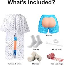 Amazon.com: HRTELISI Funny Halloween Costume, 2025 Patient Costume Adult  for Men Women, Couples Costumes with a Hospital Gown（Fits 53 to 61）, a  Pair of Pants with Fake Butt, a Pair of Socks