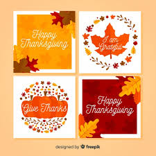 Dentro de las costumbres de dicha fecha es preparar una cena especial para convivir con la familia, por lo que el pavo se convirtió en un símbolo representativo de la fiesta. Free Vector Happy Thanksgiving Card Collection In Flat Design