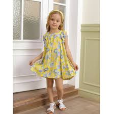 Vector flower seamless pattern background. China Floral Pattern Children Clothes Yellow Soft Cotton Little Girl Summer Dress China Little Girls Dresses And Children Clothes Girls Price
