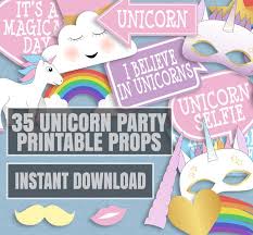 Downloadable Free Printable Photo Booth Props Birthday Pdf 35 Unicorn Party Photo Booth Props Printable Unicorn Selfie Etsy Unicorn Party Decorations Rainbow Unicorn Party Unicorn Birthday