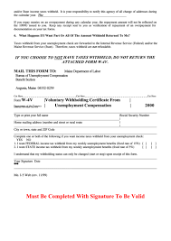 2021 printable irs forms w 4. Form W 4v Voluntary Withholding Certificate From Unemployment Compensation Maine Department Of Treasury 2000 Printable Pdf Download