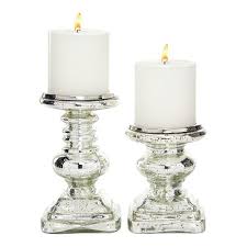 Gliderite assorted vintage mercury glass votive candle holders tea lights (set of 6) (set of 6 mercury glass candle holders). Stella Eve Traditional Silver Mercury Glass Candle Holders 2 Pc Set