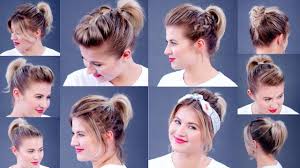 High Ponytail 10 Different Ways Milabu Youtube Short Hair Tutorial Ponytail Hairstyles Tutorial Hair Tutorial