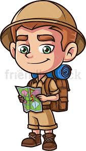 Kid Explorer With Map Cartoon Clipart Vector Friendlystock Cartoon Clip Art Cartoons Vector Explorer Costume