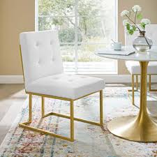 Osp home furnishings julia accent chair, white faux fur and gold legs. Modway Privy Gold White Gold Stainless Steel Upholstered Fabric Dining Accent Chair Eei 3743 Gld Whi The Home Depot