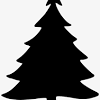 White, silhouette, christmas, black, tree, holly, trees, pine png clipart. 1
