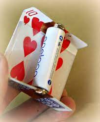 Playing cards polyhedron this is a complex polyhedron entirely made out of bicycle playing cards. Repurpose Deck The Halls And Make Gifts The Refab Diaries