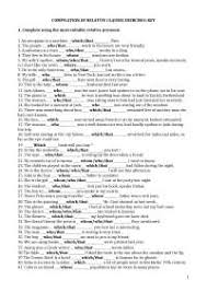 Relative/adjective clause exercises with answers. Compilation Of Relative Clauses Exercises Ingles B 2 3 Docsity