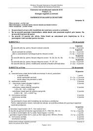 Subiecte Biologie Bac 2016 Subiecte Si Barem La Anatomie Si Biologie Vegetală