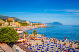 Check spelling or type a new query. Panoramic View Of Genoa Beach In A Beautiful Summer Day Liguria Italy Stock Photo Adobe Stock