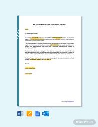 It's like a cover letter; Motivation Letter Template For A Scholarship Free Pdf Word Apple Pages Google Docs