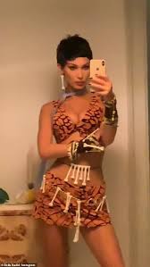 Discussion in 'teen models galleries' started by voldemar, apr 12, 2021. Bella Hadid Flaunts Toned Physique As She Dresses Up As Fred Flintstone In A Tiny Orange Two Piece Daily Mail Online