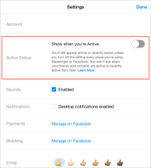 You can do this in the mobile app for iphone or android instead if you prefer. How To Turn Off Your Active Status In Facebook And Messenger