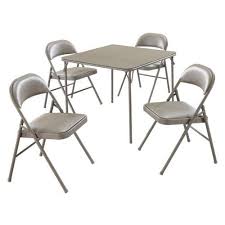 Meco Sudden Comfort 5 Piece Card Table Set Chickory Beige Color Chicory Beige By Meco 149 99 Powder Paint Frame F Card Table Set Chair Set Folding Chair
